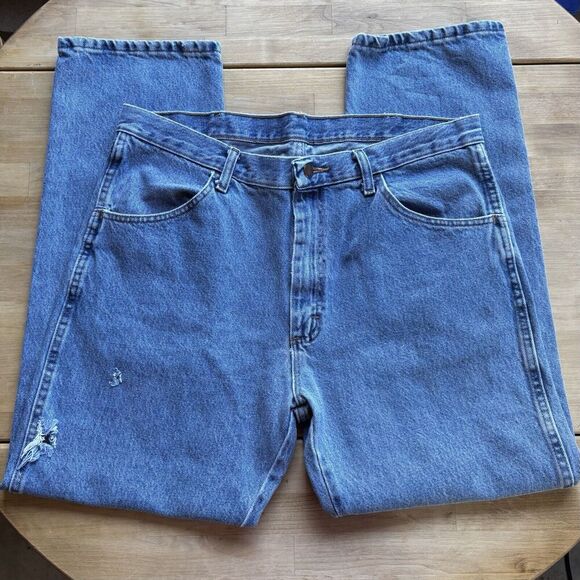 Rustler Other - Rustler Classic Midwash Blue Jeans Mens 36X30 Regular Straight leg Distressed